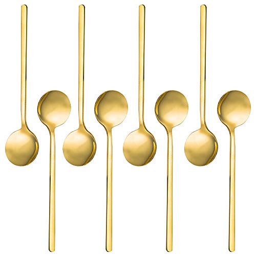 80mm Gold Silver Copper Scoop Gold Coffee Powder Spoon With Ring