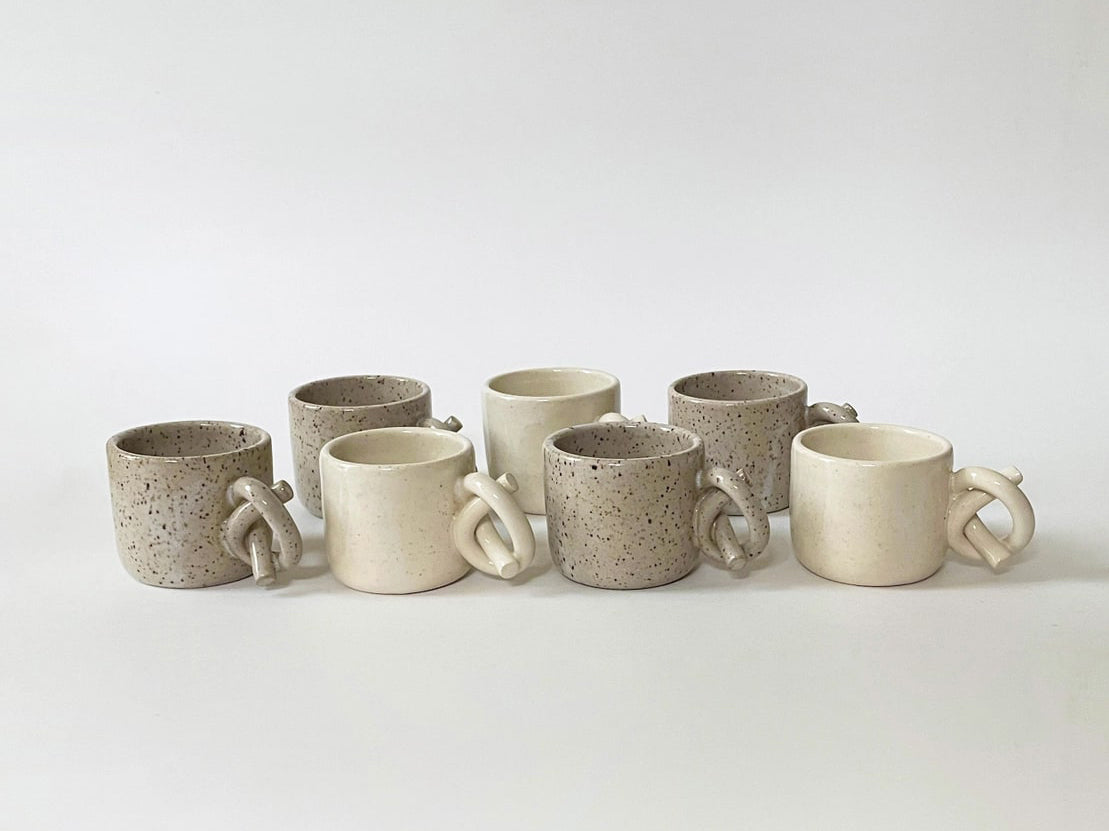 Handmade Ceramic Knot Handle Espresso Cup