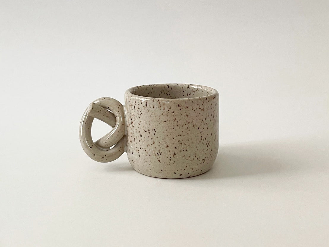 Handmade Ceramic Knot Handle Espresso Cup