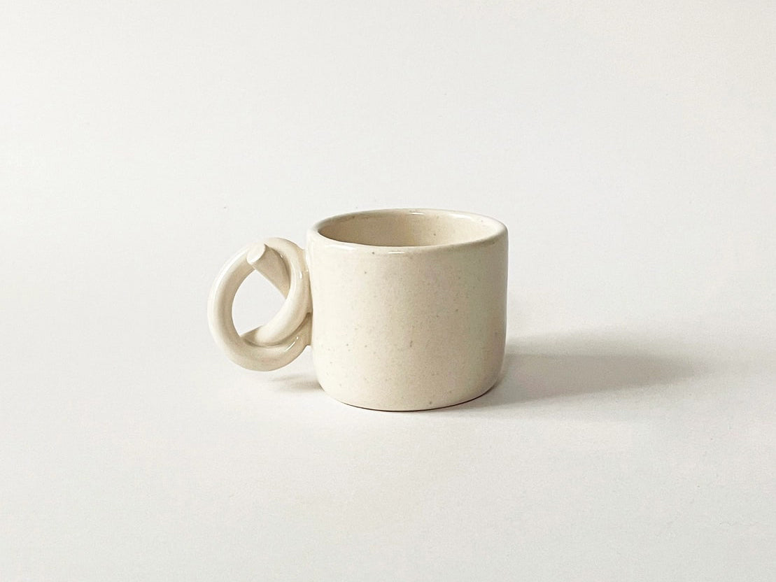 Handmade Ceramic Knot Handle Espresso Cup