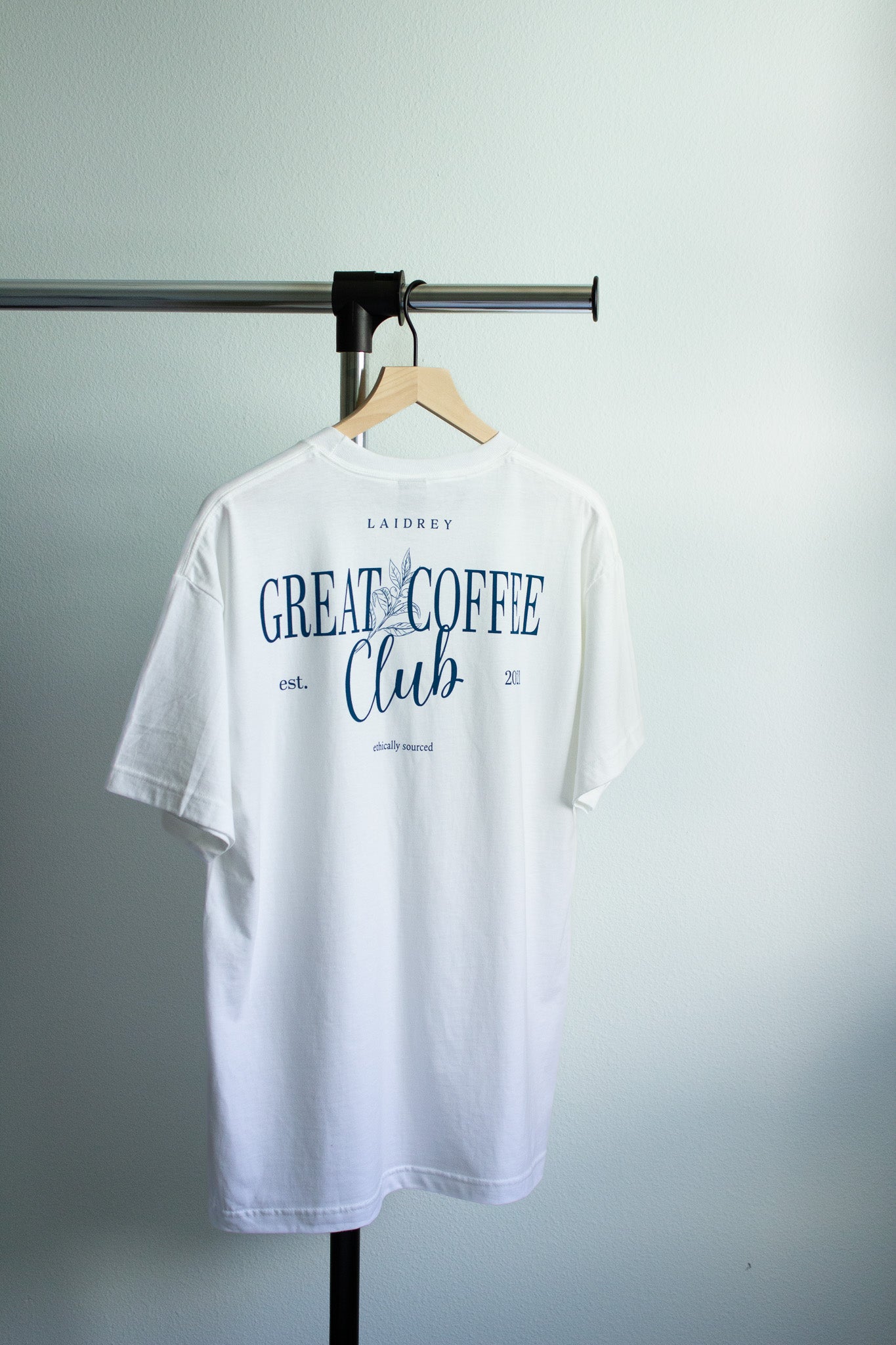 Crew Neck T Shirt Great Coffee Club T-Shirt Back