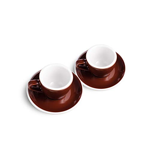 Set of 2 Double Espresso Cups 6oz in Rich Brown by Cream 