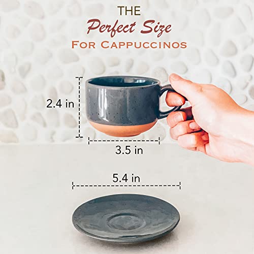 Mora Ceramics 12oz Coffee Mug Set of 3- Ceramic Tea Cups with